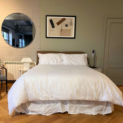 Satin Stripe Duvet Cover & Pillow Set