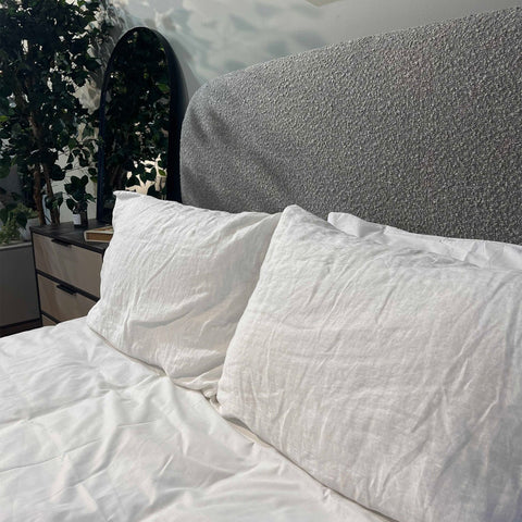 Pair Of White Linen Pillowcases