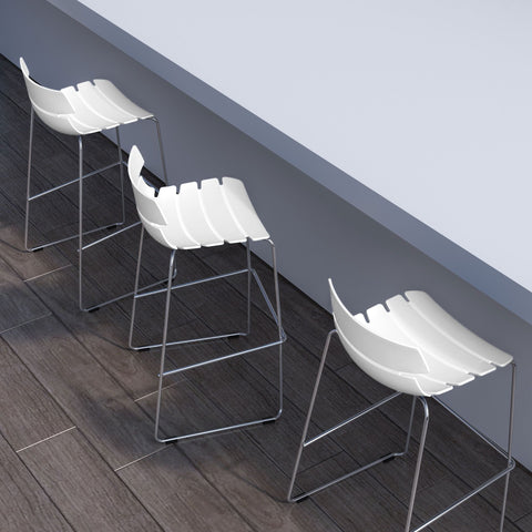 Artis White & Chrome Legs Bar Stool