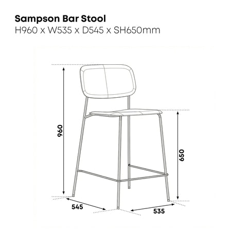 Sampson Scandi Wooden Bar Stool