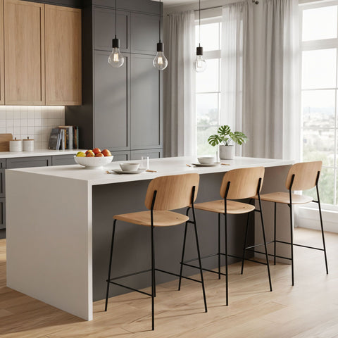 Sampson Scandi Wooden Bar Stool