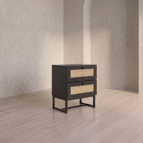 Cortona Rattan Front Bedside Table