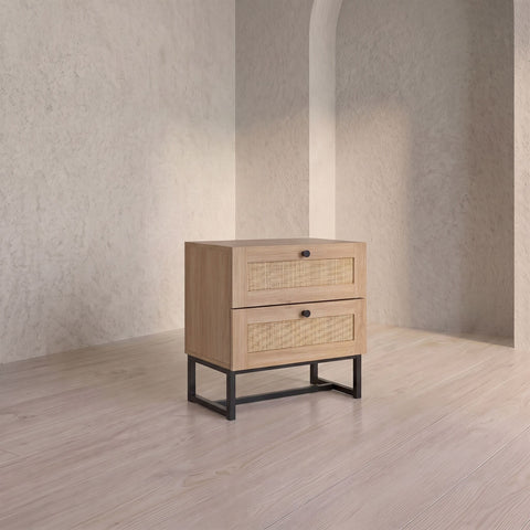 Cortona Rattan Front Bedside Table