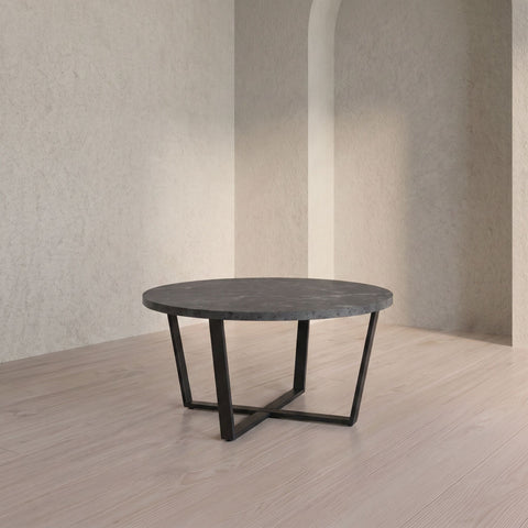 Zoey Round Marble Print Coffee Table