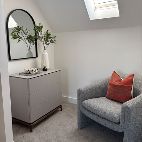 Hamlin Grey Chest with Walnut Leg