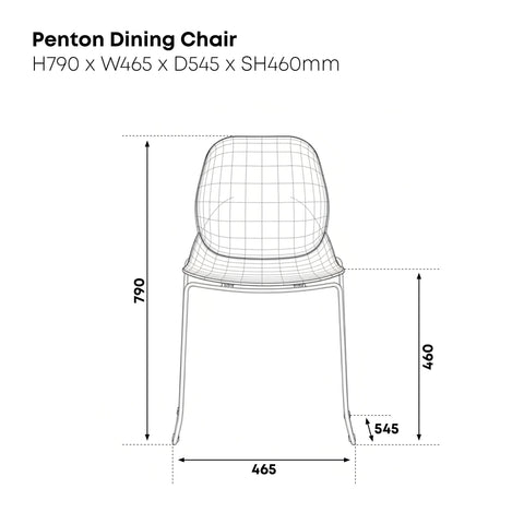 Penton Curved Seat Dining Chair Wooden Legs