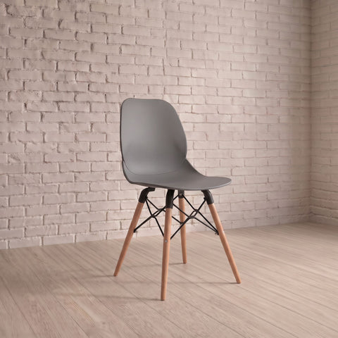 Penton Curved Seat Dining Chair Wooden Legs