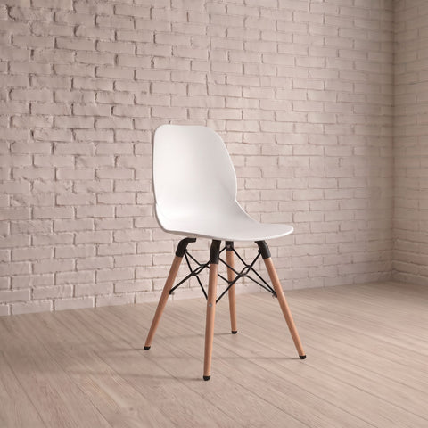 Penton Curved Seat Dining Chair Wooden Legs