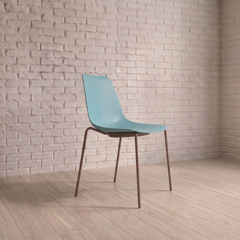 Kit Curved Seat Dining Chair Metal Legs