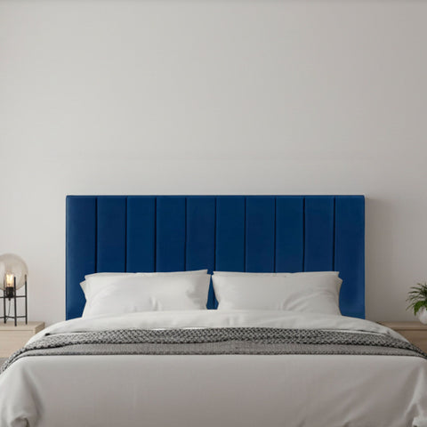 Melvin Blue Velvet, King Size Headboard