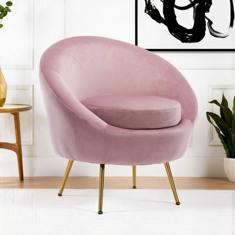 Bubble Pink Velvet Occasional Accent Chair