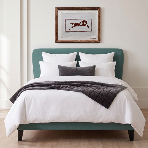 Dark Green Weave Double Bed Frame & Double Mattress Set