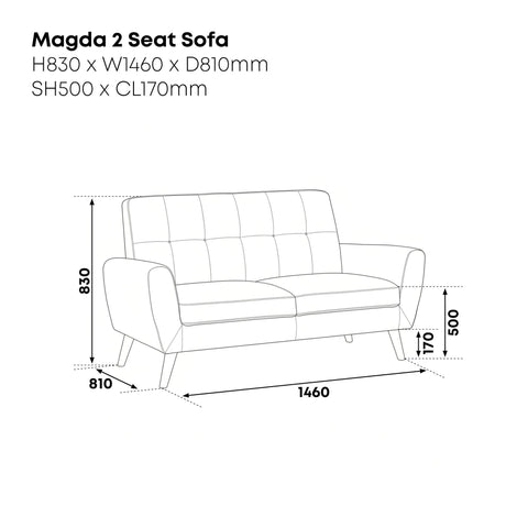Magda 2 Seater Sofa