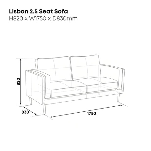 Lisbon 2.5 Seater Sofa