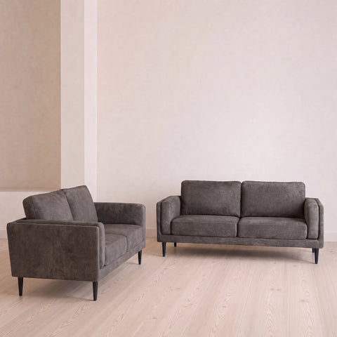 Dark Grey Weave 3 Seater & 2.5 Seater Sofa Set