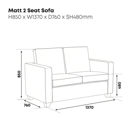Matt 2 Seater Sofa