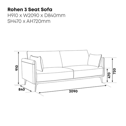 Rohen 3 Seater Sofa
