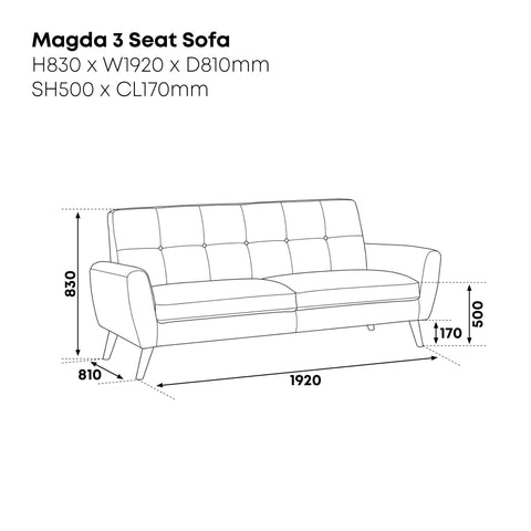 Magda 3 Seater Sofa