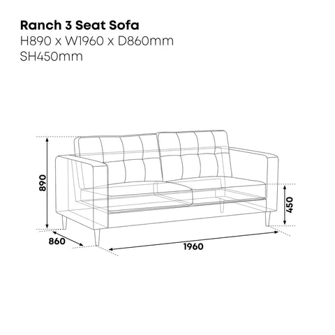 Ranch 3 Seater Sofa