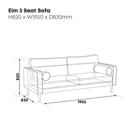 Elm 3 Seater Sofa