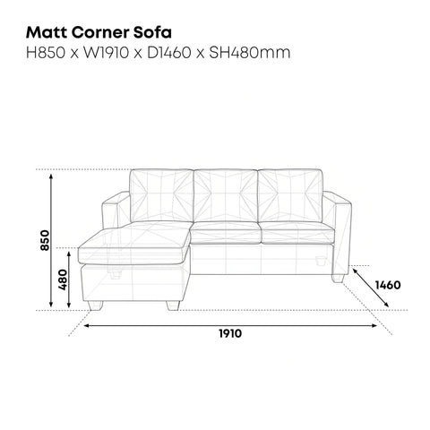 Matt Corner Sofa
