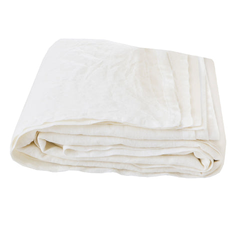 White 100% Linen Valance Bed Skirt