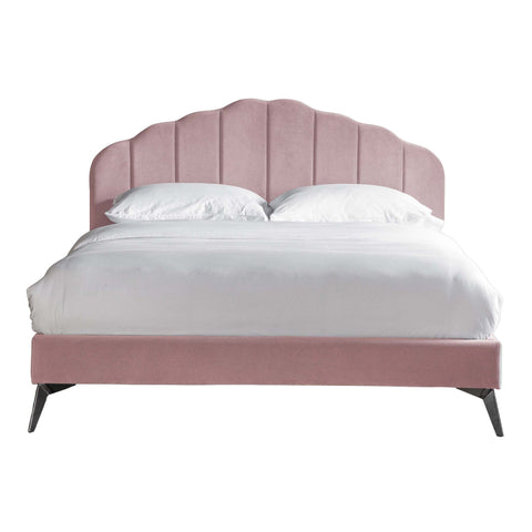 Carrington Upholstered Velvet Scalloped Bed Frame