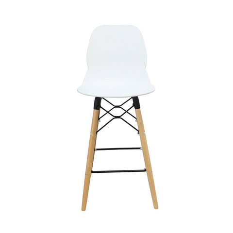 Penton Curved Seat Bar Stool with Wooden Legs