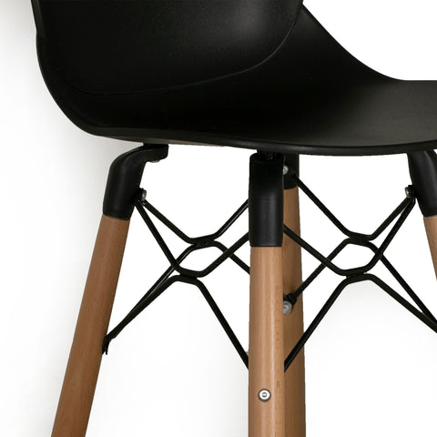 Penton Curved Seat Bar Stool with Wooden Legs