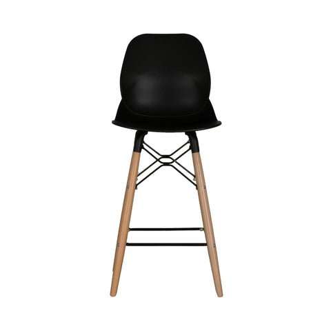 Penton Curved Seat Bar Stool with Wooden Legs