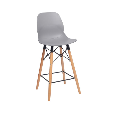 Penton Curved Seat Bar Stool with Wooden Legs