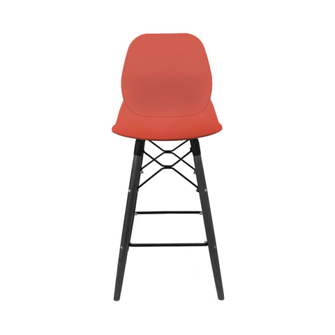 Penton Curved Seat Bar Stool with Wooden Legs