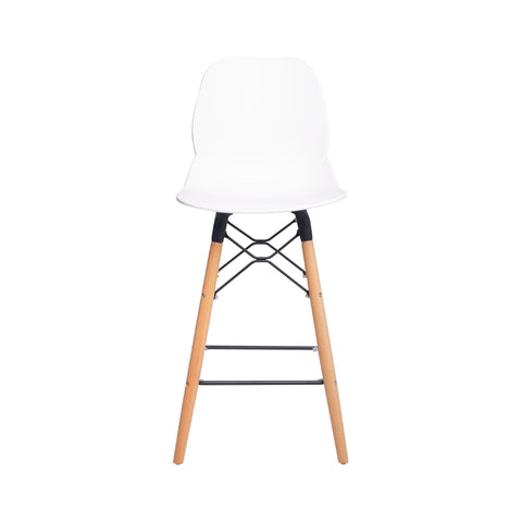 Penton Curved Seat Bar Stool with Wooden Legs