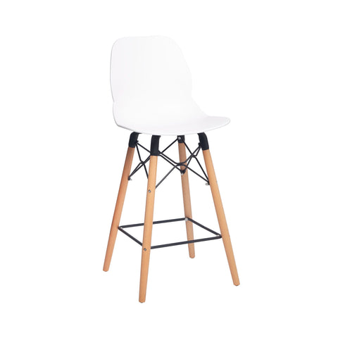 Penton Curved Seat Bar Stool with Wooden Legs