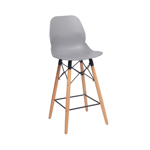 Penton Curved Seat Bar Stool with Wooden Legs