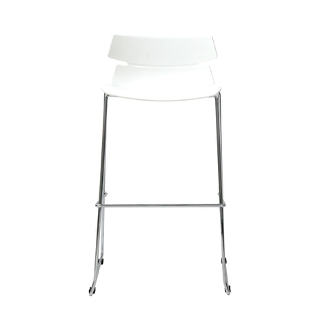 Artis White & Chrome Legs Bar Stool