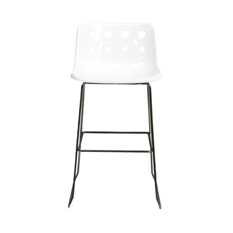 Robin Day White Skid Barstool