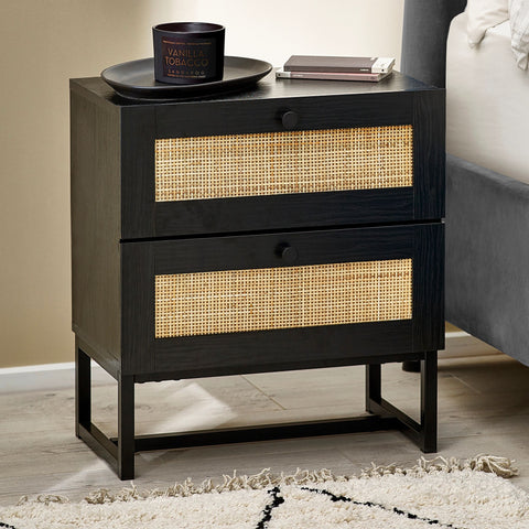 Cortona Rattan Front Bedside Table
