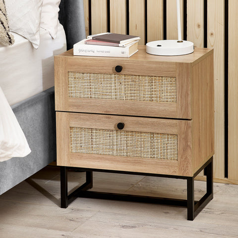 Cortona Rattan Front Bedside Table