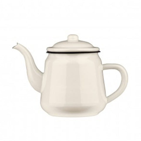 Two Tone White Enamel Teapot