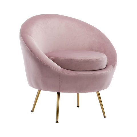 Bubble Pink Velvet Occasional Accent Chair