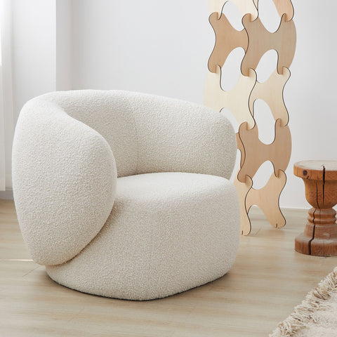 Swell White Boucle Occasional Chair