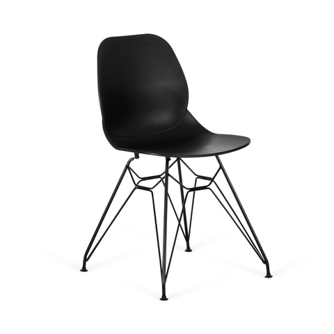 Nixon Curved Dining Chair with Metal Legs
