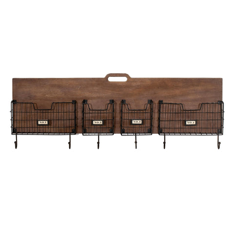 Wooden Wall Letter & Coat Rack