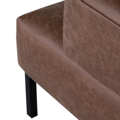 Charlie Faux Leather Brown Armchair
