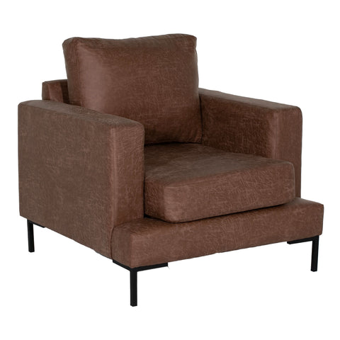 Charlie Faux Leather Brown Armchair
