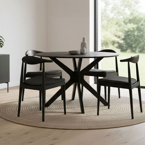 Duncan Wooden Round Scandi Dining Table