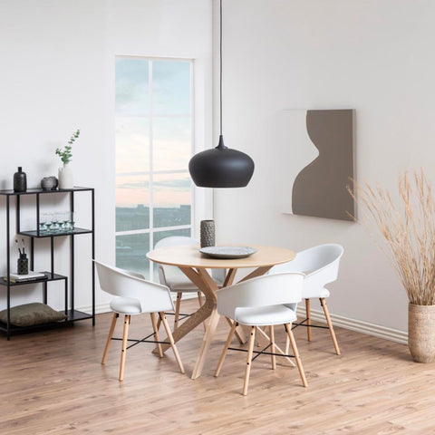 Duncan Wooden Round Scandi Dining Table