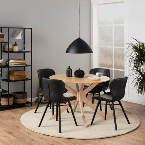 Duncan Wooden Round Scandi Dining Table