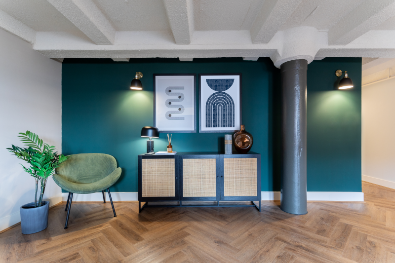  Tobacco Warehouse Liverpool Sideboard and chair with artwork